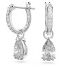 STILLA PIERCED EARRINGS WHITE, RHODIUM PLATE 5636716