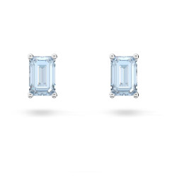 CHROMA PIERCED EARRINGS LIGHT BLUE, RHODIUM PLATE 5639134