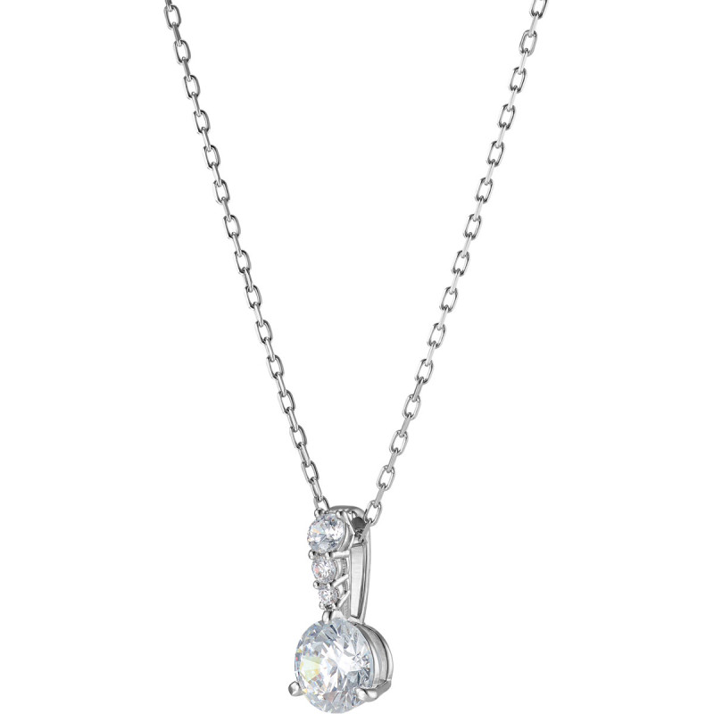 SOLITAIRE PENDANT, WHITE, RHODIUM PLATED 5472635