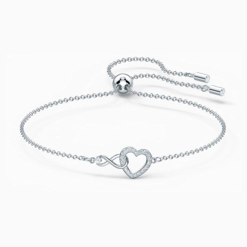 HYPERBOLA BRACELET, WHITE, RHODIUM PLATED 5524421