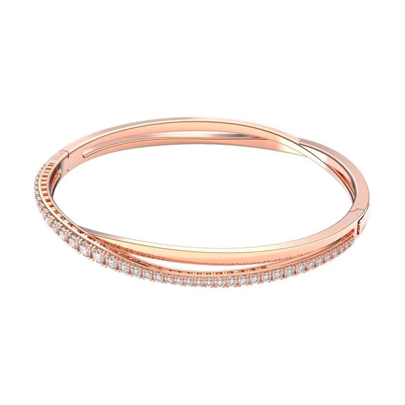 HYPERBOLE BANGLE WHITE ROSE GOLD TONE PLATED 5620552