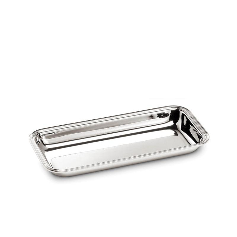 SILVER RECTANGULAR BREADSTICK TRAY INGLESE 31X14