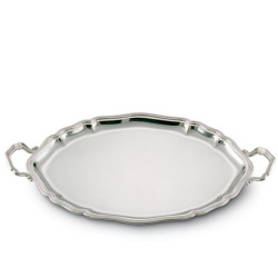 SILVER OVAL TRAY WITH HANDLE MOD. 700 04051/0345