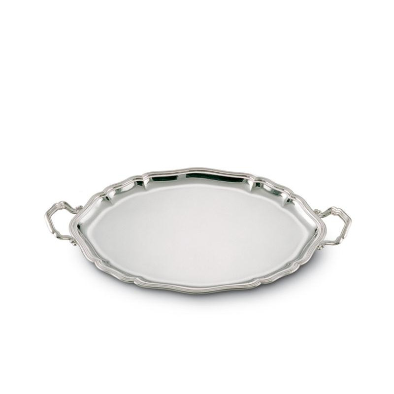 SILVER OVAL TRAY WITH HANDLE MOD. 700 04051/0345