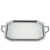 SILVER RECTANGULAR TRAY WITH HANDLE MOD. OCTAGONAL 45X34 04251/0245