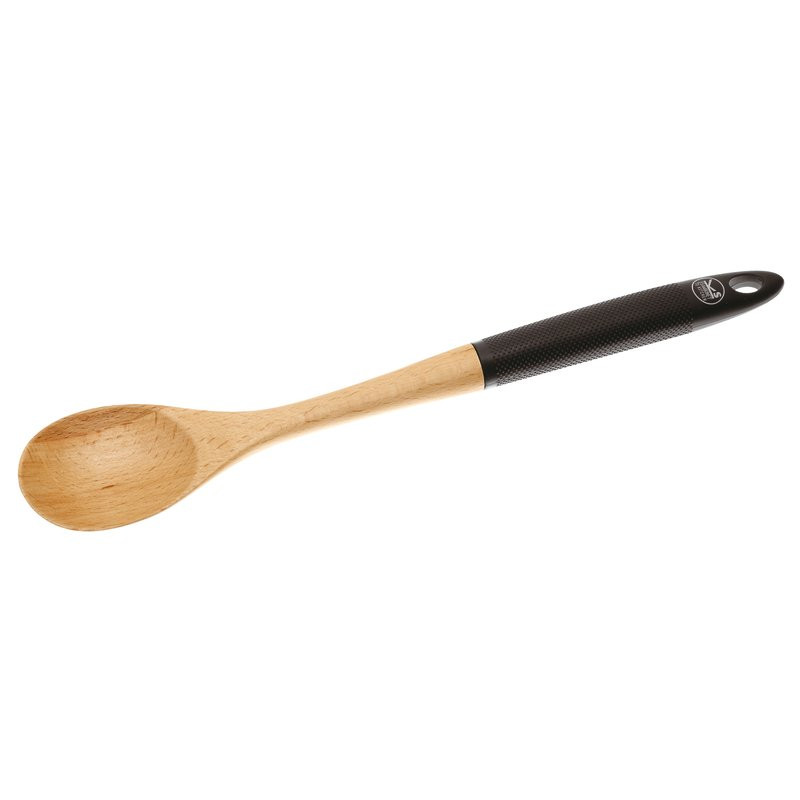 LARGE SPOON WOOD 35 CM BLACK SILICONE 51595B15