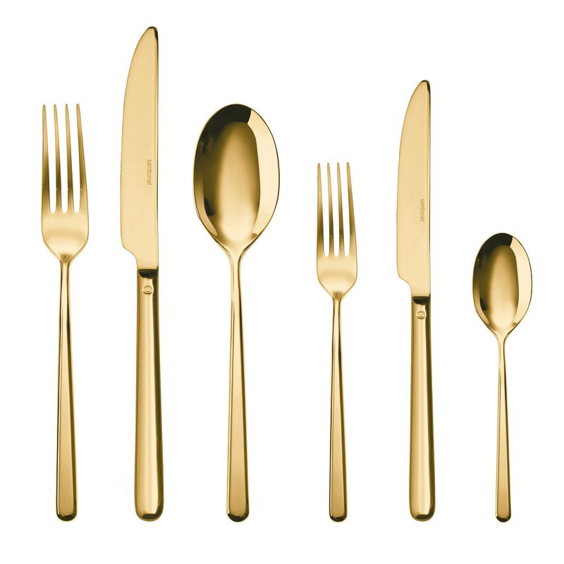 3-PIECE CUTLERY SET LINEAR PVD GOLD 52713G