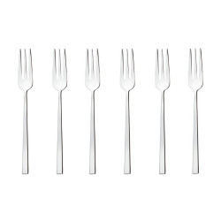 SET OF 6 DESSERT FORKS ROCK STAINLESS STEEL 52562A55