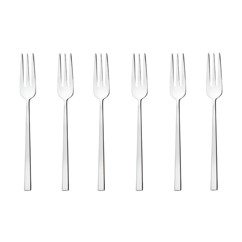 SET OF 6 DESSERT FORKS ROCK STAINLESS STEEL 52562A55