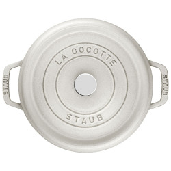 CAST IRON ROUND COCOTTE 24 CM - WHITE TRUFFLE