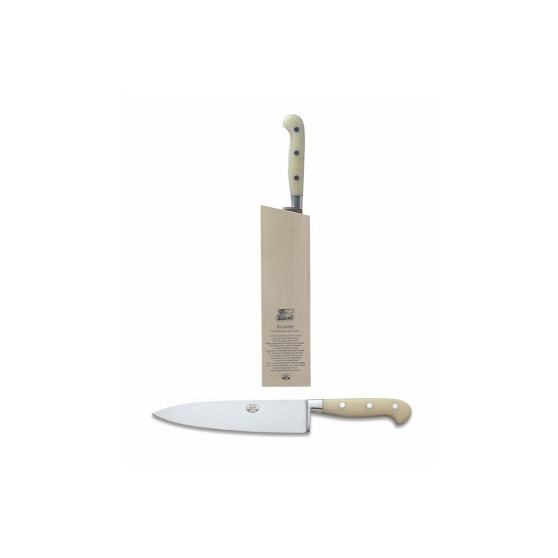 KITCHEN KNIFE WHITE HANDLE WITH BLOCK 9896