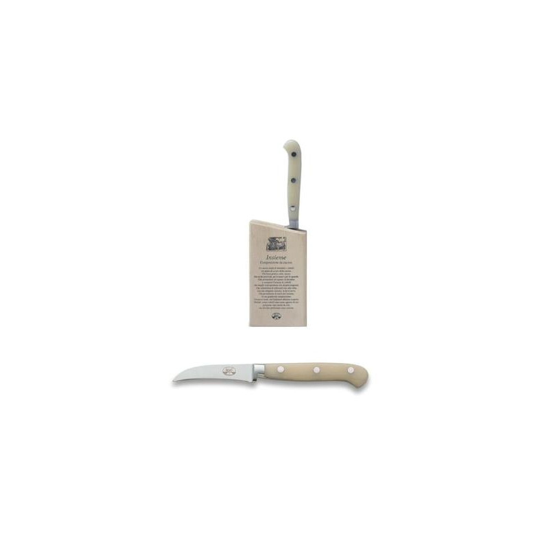 PARING KNIFE WHITE HANDLE WUTH BLOCK 9906