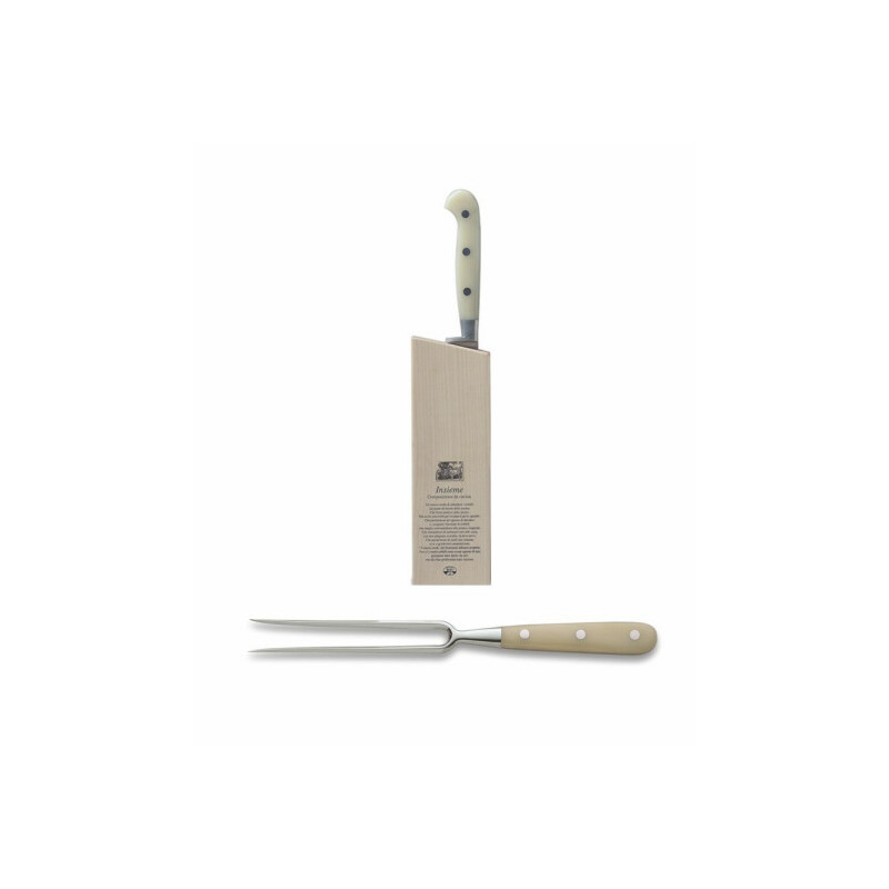 ROAST FORK WHITE HANDLE WITH BLOCK 9910