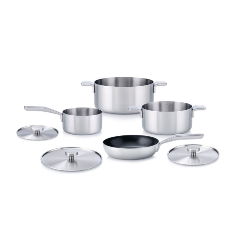 ALESSI - SET OF POT & PANS, 7 PIECES, BONES, ABGMP-2219 PR