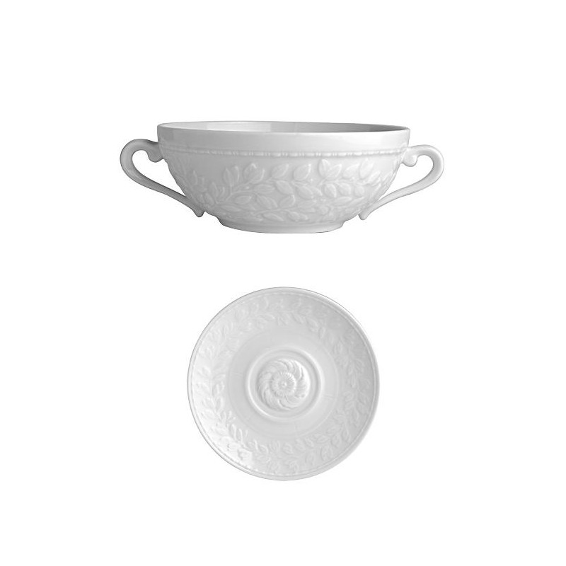 CREAM SOUP CUP SAUCER LOUVRE 0542 77