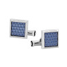 SQUARE CUFFLINKS, BLUE AND STEEL 123805, MST