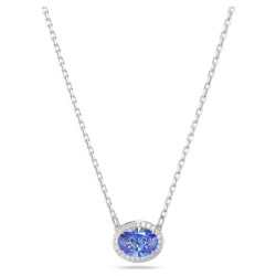 UNA NECKLACE, OVAL CUT, BLUE, RHODIUM PLATED 5671809