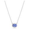 UNA NECKLACE, OVAL CUT, BLUE, RHODIUM PLATED 5671809