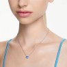 COLLANA UNA, BLU, TAGLIO OVALE, PLACCATURA RODIO 5671809