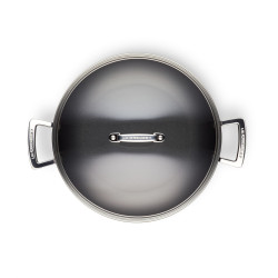 TOUGHENED NON-STICK SHALLOW CASSEROLE WITH GLASS LID