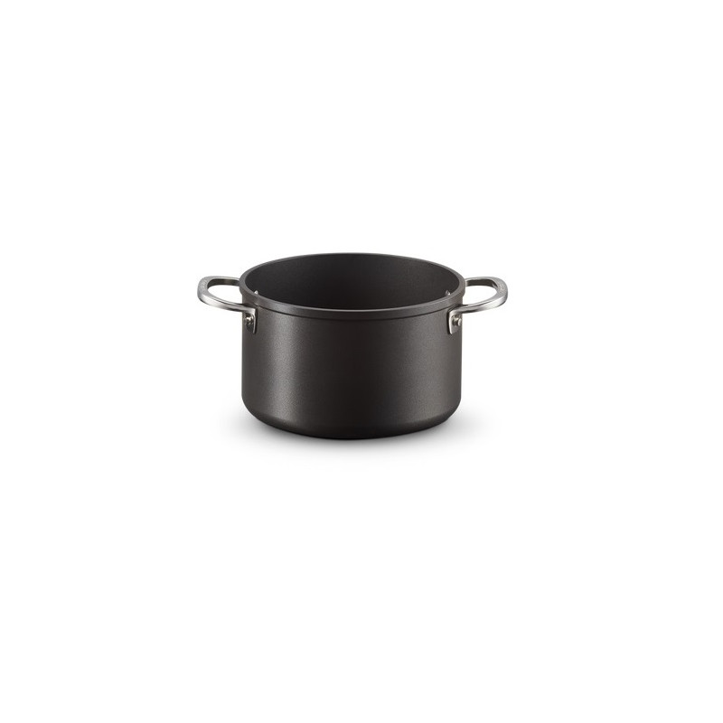 LE CREUSET - PENTOLA FONDA IN ALLUMINIO ANTIADERENTE, COPERCHIO IN VETRO