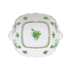 PIATTO TORTA QUADRATO 28 X 24,5 CM APPONYI VERDE AV 1430