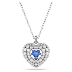 IDYLLIA HEART PENDANT, BLUE, RHODIUM PLATED 5680403