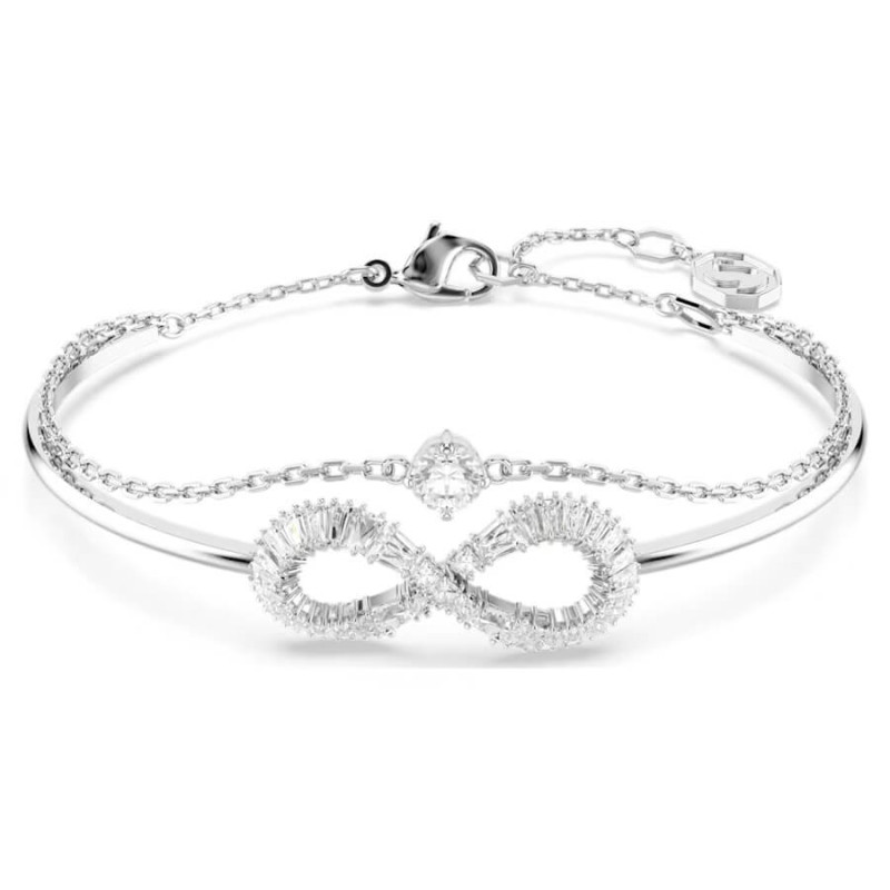 HYPERBOLA BANGLE, INFINITY, WHITE, RHODIUM PLATED 5684049