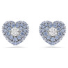 HYPERBOLA HEART, STUD EARRINGS, BLU, RHODIUM PLATED 5683576