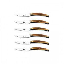 SET OF 6 TABLE KNIVES, CORNOTECH HANDLE CONVIVIO NUOVO