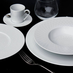 SET OF 4 DEGUSTATION PLATES, WHITE FANTASY