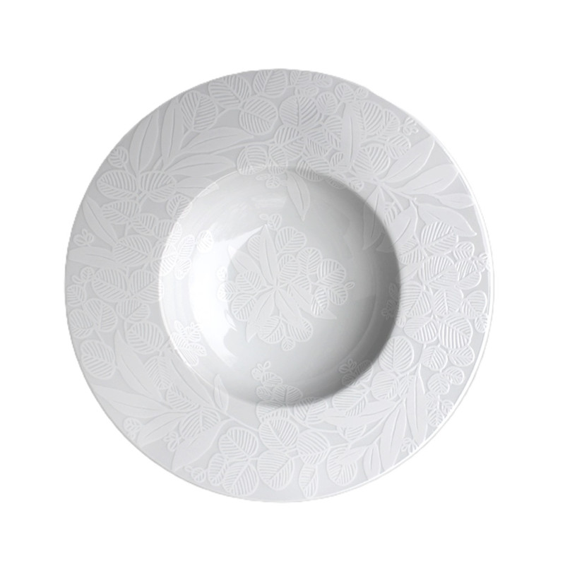 SET OF 4 COUPE PLATES, WHITE NATURE 13-3-5