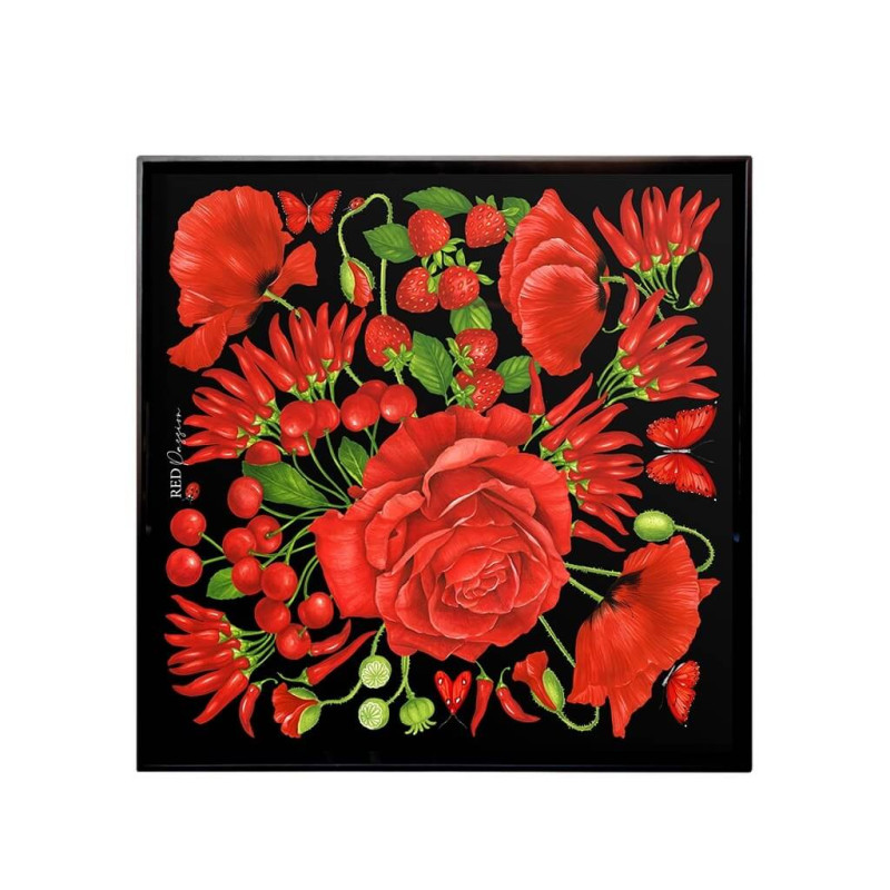 SQUARED TRAY 45 CM - RED PASSION