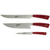 SET OF 3 CHEF KNIVES, RED ELEGANCE