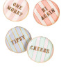 SET OF 4 COASTERS, SLOGAN 10 CM