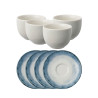 SET 4 TAZZE CAFFE CON PIATTINO, SHADE SEA