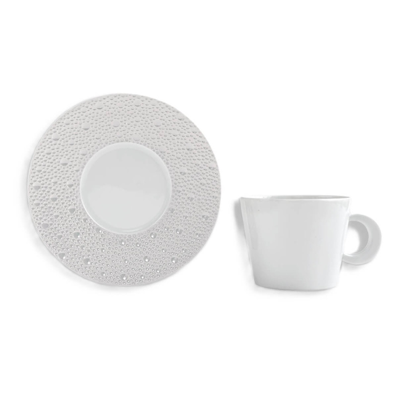 TAZZA TE CON PIATTINO, ECUME PEARL