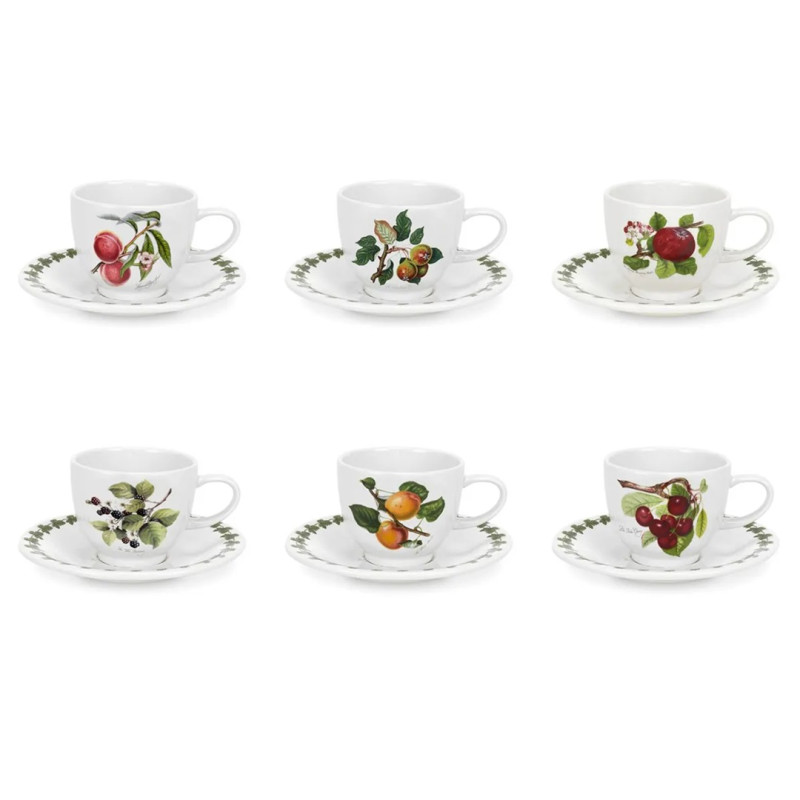 SET OF 6 COFFEE CUP & SAUCER, POMONA