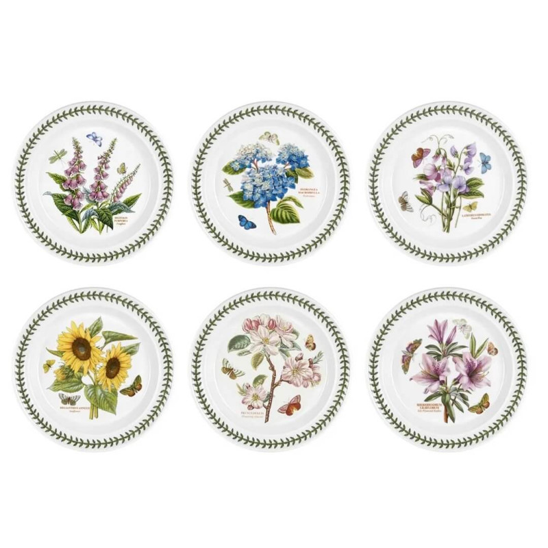 SET OF 6 DINNER PLATES 25 CM, BOTANIC GARDEN