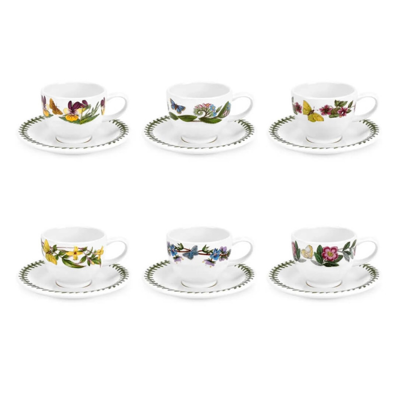 SET OF 6 COFFEE CUPS WITH SAUCER, BOTANIC GARDEN