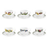 SET OF 6 COFFEE CUPS WITH SAUCER, BOTANIC GARDEN