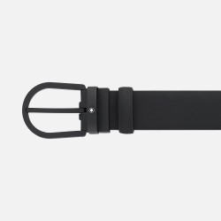 BLACK LEATHER BELT 35 MM - 129431