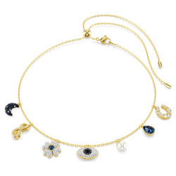 COLLANA GIROCOLLO SYMBOLICA BLU, PLACCATURA ORO 5692164