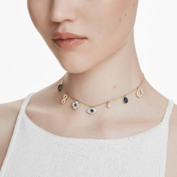 COLLANA GIROCOLLO SYMBOLICA BLU, PLACCATURA ORO 5692164