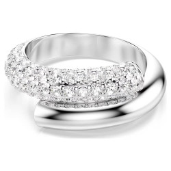 DEXTERA COCKTAIL RING, WHITE, RHODIUM PLATED