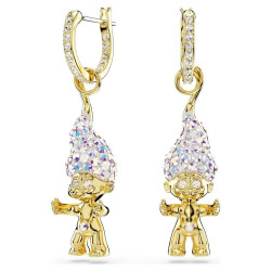 GOOD LUCK TROLLS PIERCED EARRINGS, GOLDTONE PLATED 5691944