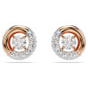 DEXTERA PIERCED EARRINGS, WHITE, ROSE GOLD TONE PLATED 5692258