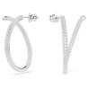 DEXTERA PIERCED EARRINGS HOOP WHITE, RHODIUM PLATED 5695939