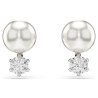 MATRIX STUD EARRINGS WHITE, CRYSTAL PEARL, RHODIUM PLATED 5694225