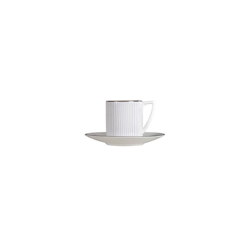 TAZZA CAFFE CON PIATTINO JASPER PIN STRIPE